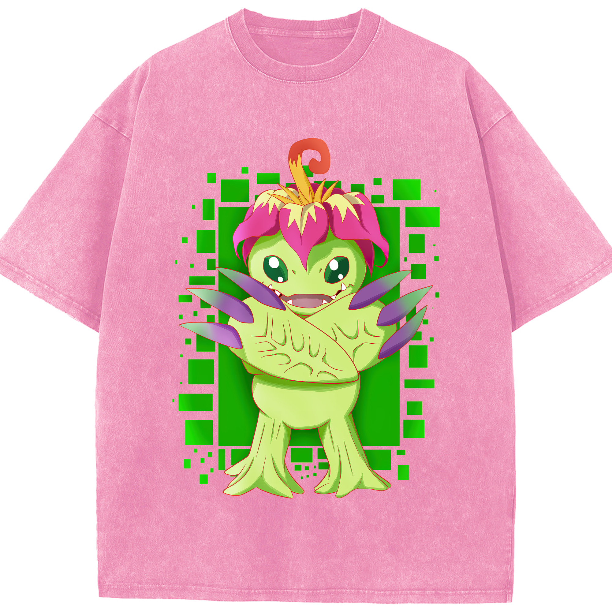 （画像用） Digimon デジタルモンスター/デジモン 綿100% ヴィンテージ風 半袖Tシャツ（フロントプリント）